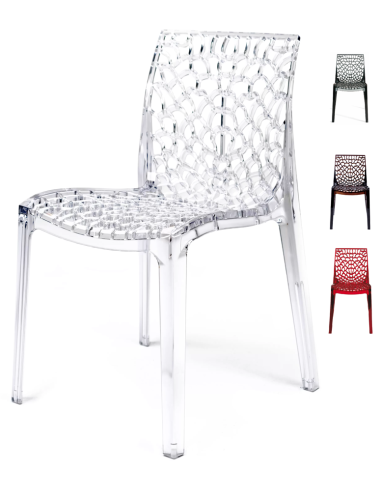 Transparent polycarbonate chair - Dimensions cm 52 x 53 x 81 h