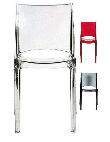 Silla de policarbonato transparente - Dimensiones cm 48 x 50 x 81.5 h