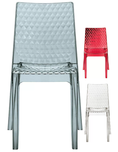 Transparent polycarbonate chair - Dimensions cm 50 x 54 x 84 h