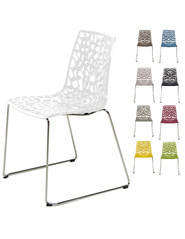 Polished polypropylene chair - Dimensions cm 56 x 53 x 81.5 h