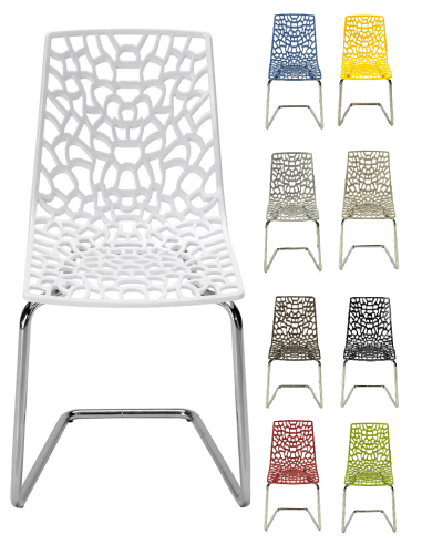 Polished polypropylene chair - Dimensions cm 46 x 46 x 86.5 h