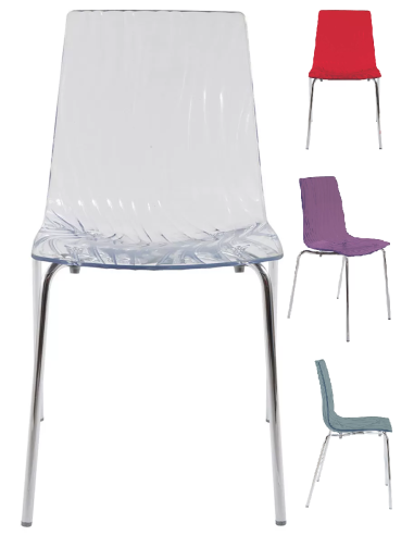 Silla de policarbonato transparente - Dimensiones cm 48 x 53 x 82 h