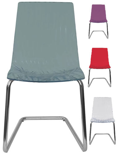 Transparent polycarbonate chair - Dimensions cm 46 x 46 x 86.5 h