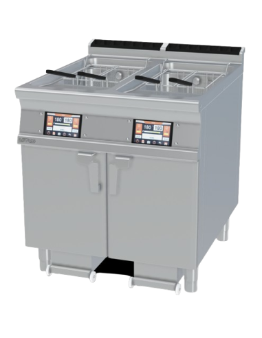 Professional gas fryer 2 tanks 21+21 liters - Touchscreen