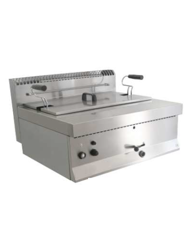 Gas pastry fryer 21 liters - With burner inside - Cm 70 x 65 x 29 h