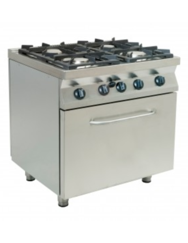 Kitchen gas 4 burners with gas oven - Burner power 2 kW 3.5 + 2 kW 6 - Cm 80 x 70 x 85 h