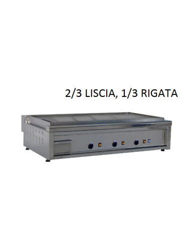 Piastra panini elettrica 2/3 liscia, 1/3 rigata cm 86,5