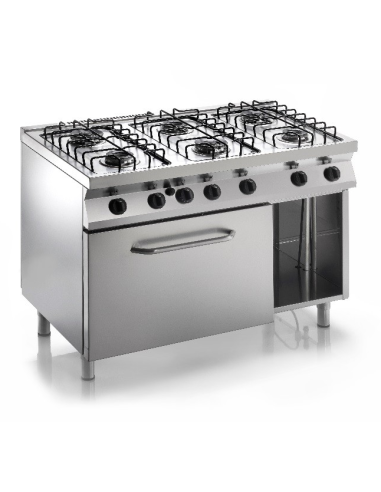 Cocina de gas - N. 6 fuegos - horno eléctrico - cm 120x 70 x 85 h