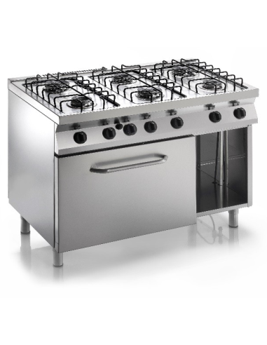 Gas cooker - N. 6 fires - Oven - cm 120 x 70 x 85 h