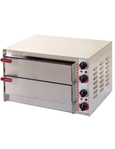 Horno de pizza eléctrico con 2 cámaras - cm 55 x 43 x 37,5 h