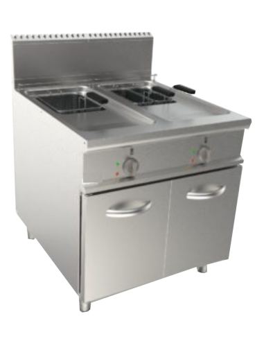 Gas fryer - Capacity 17+17 lt - cm 80 x 90 x 85 h