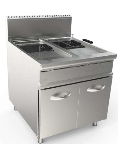 Gas fryer - Capacity 17 + 17 lt - cm 80 x 90 x 85 h