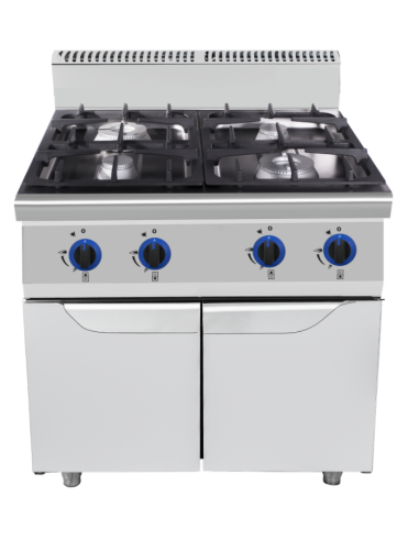 Gas cooker with 4 burners - Compartment with doors - cm 80 x 90 x 114h