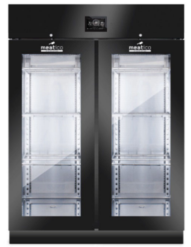 Drying cabinet cheese 1365 liter - Glass door - Black