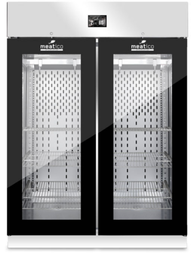 Fish aging display case 1365 lt - 180 kg - Black profiles