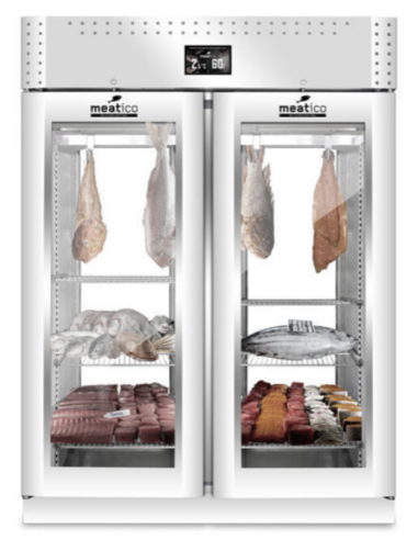 Fish aging display case 1365 lt - Glazed front and back