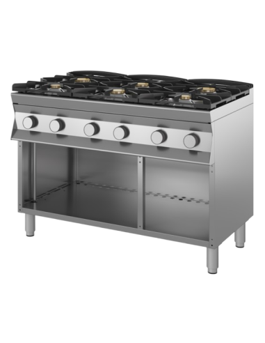 Cocina de gas - Fiamma gratis - N.6 incendios - cm 120 x 70 x 90 h