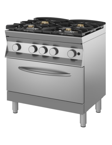 Cocina de gas - Fiamma gratis - horno de gas - N.4 incendios - cm 80 x 70 x 90 h