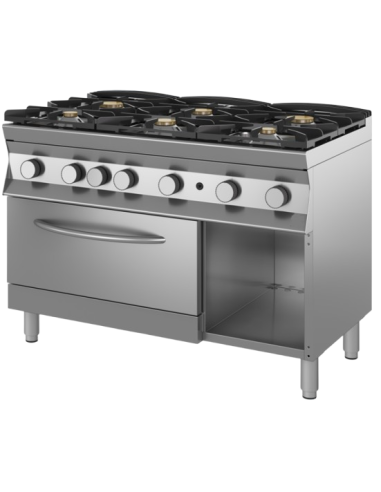 Cucina a gas - Fiamma libera - Forno a gas - N.6 fuochi - cm 120 x 70 x 90 h