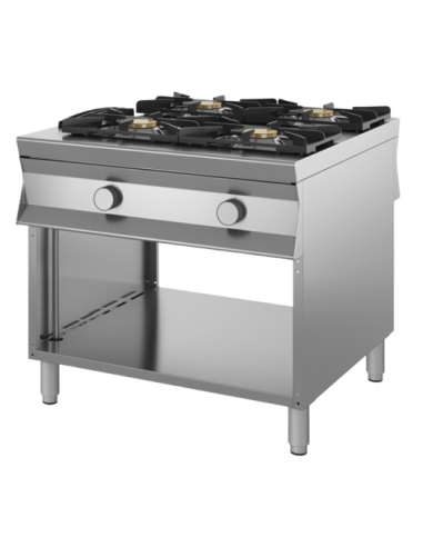 Cucina a gas passante  - Fiamma libera - N.4 fuochi - cm 90 x 100 x 90 h