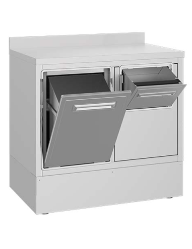 Coffee machine counter with beater drawer and waste hopper