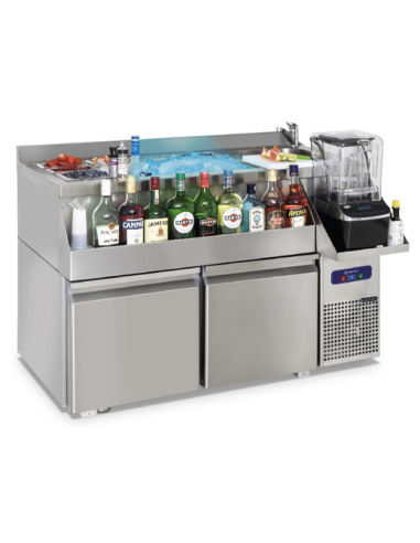 Cocktail counter - N.2 drawers - Ice tray - Length 120 cm