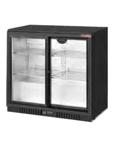 Vetrina retrobanco refrigerato due porte battenti - Temperatura positiva - Capacità litri 208 - Cm 90 x 52 x 90 h