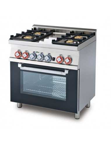 Gas cooker - N. 4 Cookers - Electric oven multifunction - cm 80 x 60 x 90 h