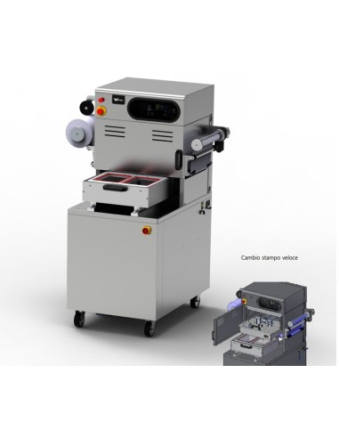 Pneumatic thermosealing machine - die cut mold - Cut to shape - 98.7 x 95 x 155.3h cm