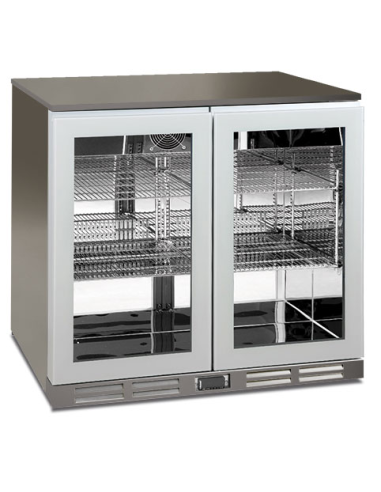 Retrobanco inox con 2 porte - Capacità litri 150 - Cm 90 x 52,6 x 83,5 h