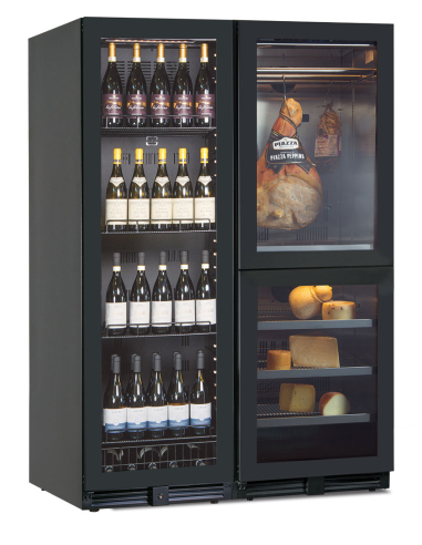 Wine display - Cold cuts and cheese cabinet - cm 121 x 70 x 180.4 h