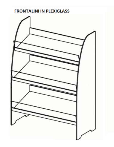 Bread display with plexiglass faceplates - cm 110 x 50 151 h