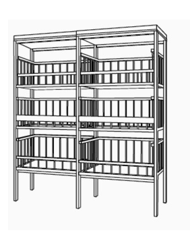 Bread display stand with 6 baskets - cm 127 x 40 x 138.5 h