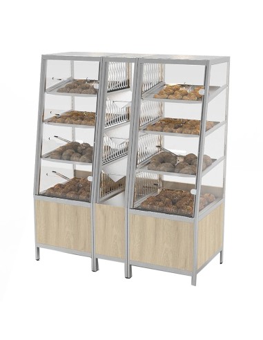 Self-service pallet display with 6 compartments - cm 150 x 70 x 182 h