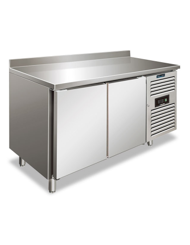 Refrigerated table with 2 doors - Splashback - Ventilated - cm 136 x 60 x 96 h