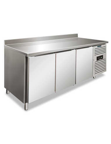 Refrigerated table with 3 doors - Splashback - Ventilated - cm 179.5 x 60 x 96 h