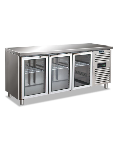 Mesa refrigerada 3 puertas cristal - Ventilada - cm 179.5 x 70 x 86 h