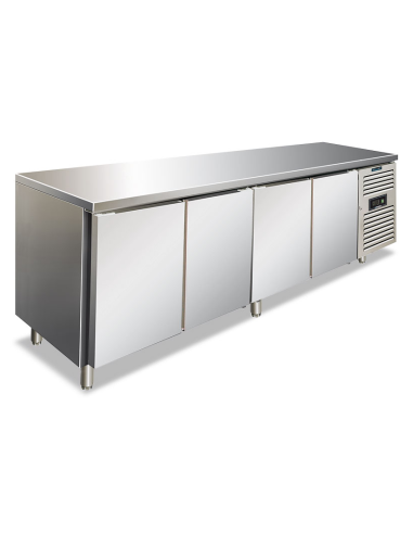 Refrigerated table with 4 doors - Ventilated - cm 223 x 70 x 86 h