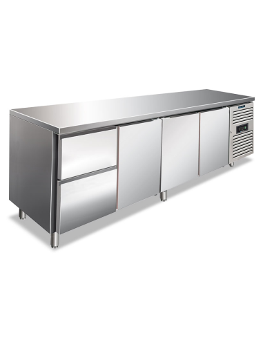 Mesa refrigerada 3 puertas y 2 cajones - Ventilada - cm 223 x 70 x 86 h