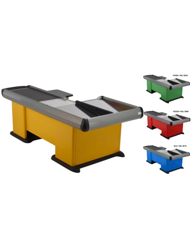 Checkout counter with double tank - Length cm 303