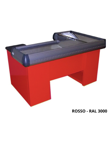 Static checkout counter with double basin - Scanner provision - 160 cm