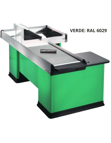 Motorized checkout counter - Conveyor belt - cm 208.3