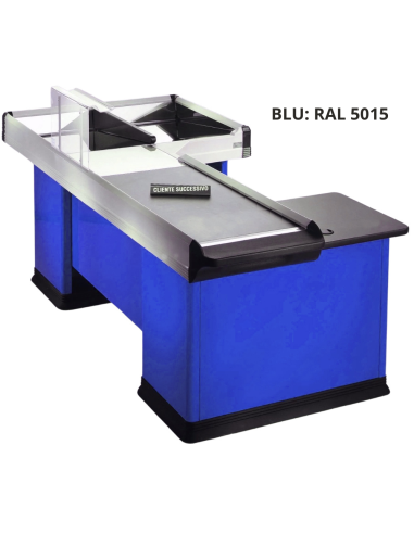 Motorized checkout counter - Conveyor belt - cm 241.2