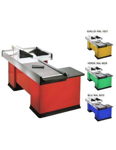 Motorized checkout counter - Conveyor belt - cm 291.2