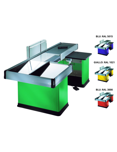 Mostrador de caja motorizado - Cinta transportadora - 309,5 cm