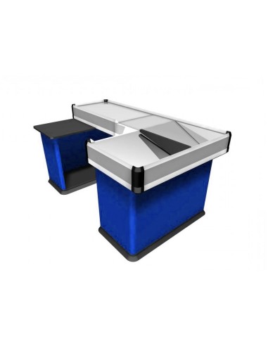 Static checkout counter with double basin - Scanner provision - cm 282.9