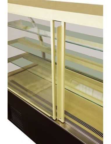 Plexiglass rear slides - For Model RIVO curved glass, straight glass and inclined glass - Length cm 100