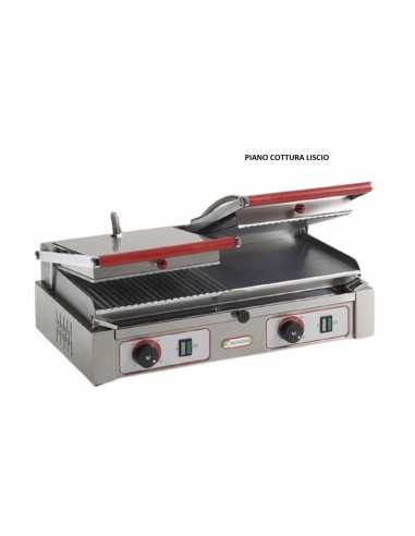 Steel electric plate with smooth chromed top and smooth lid