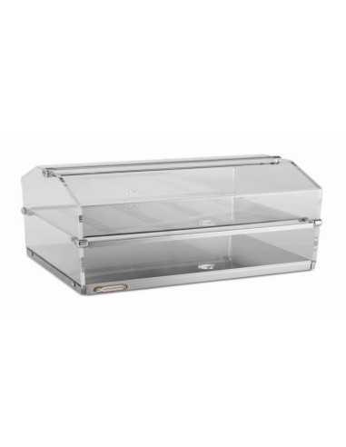 Neutral plexiglass showcase with 2 shelf - Cm 80