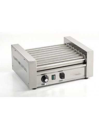 Sausage cooker with 8 rollers in stainless steel